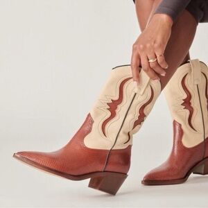Dolce Vita Suzzy Western Mid Calf Boots Rust Red Size 8.5